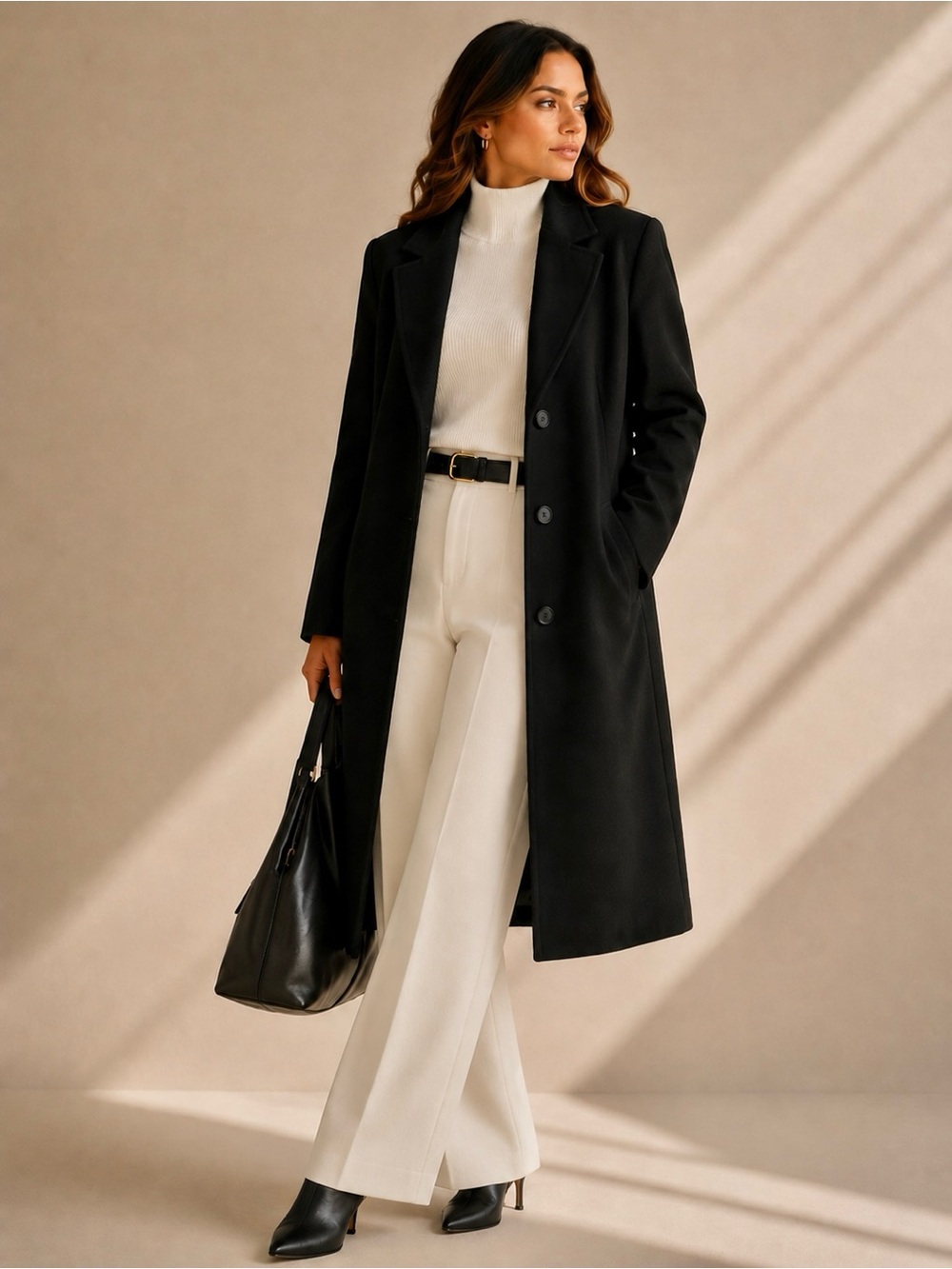 Old Navy Women's Black Relaxed Fit Coat